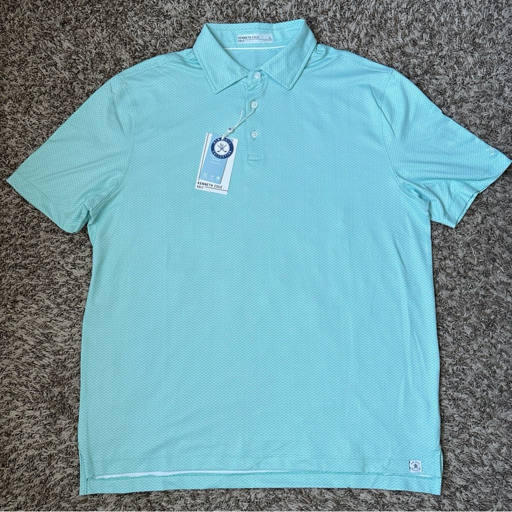 Kenneth Cole Men’s Golf Polo Shirt, Dreamy Green, Large, New